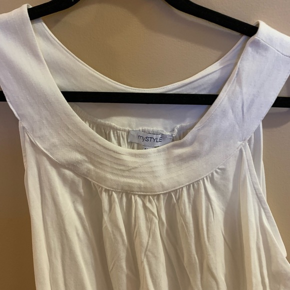 🍉My style swing tank, white, lightweight, halter style, soft, comfy, NWOT M - Picture 3 of 3